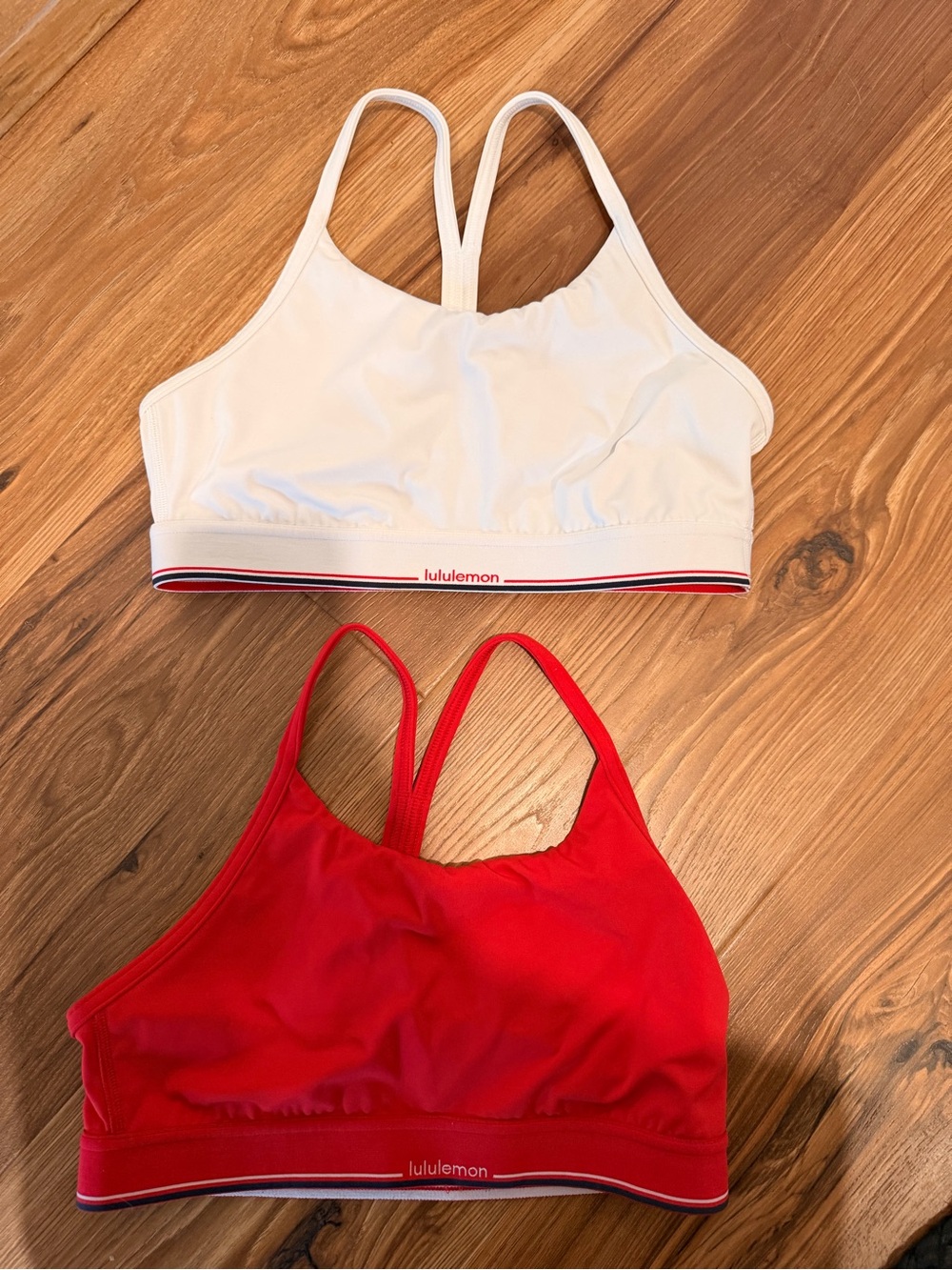 Lululemon Women's Red & White Sports Bras. Size 8